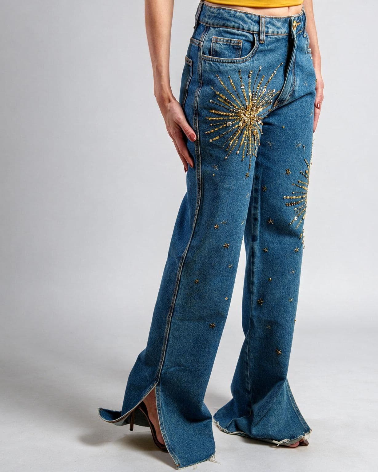 Calça Shine, peça no corpo