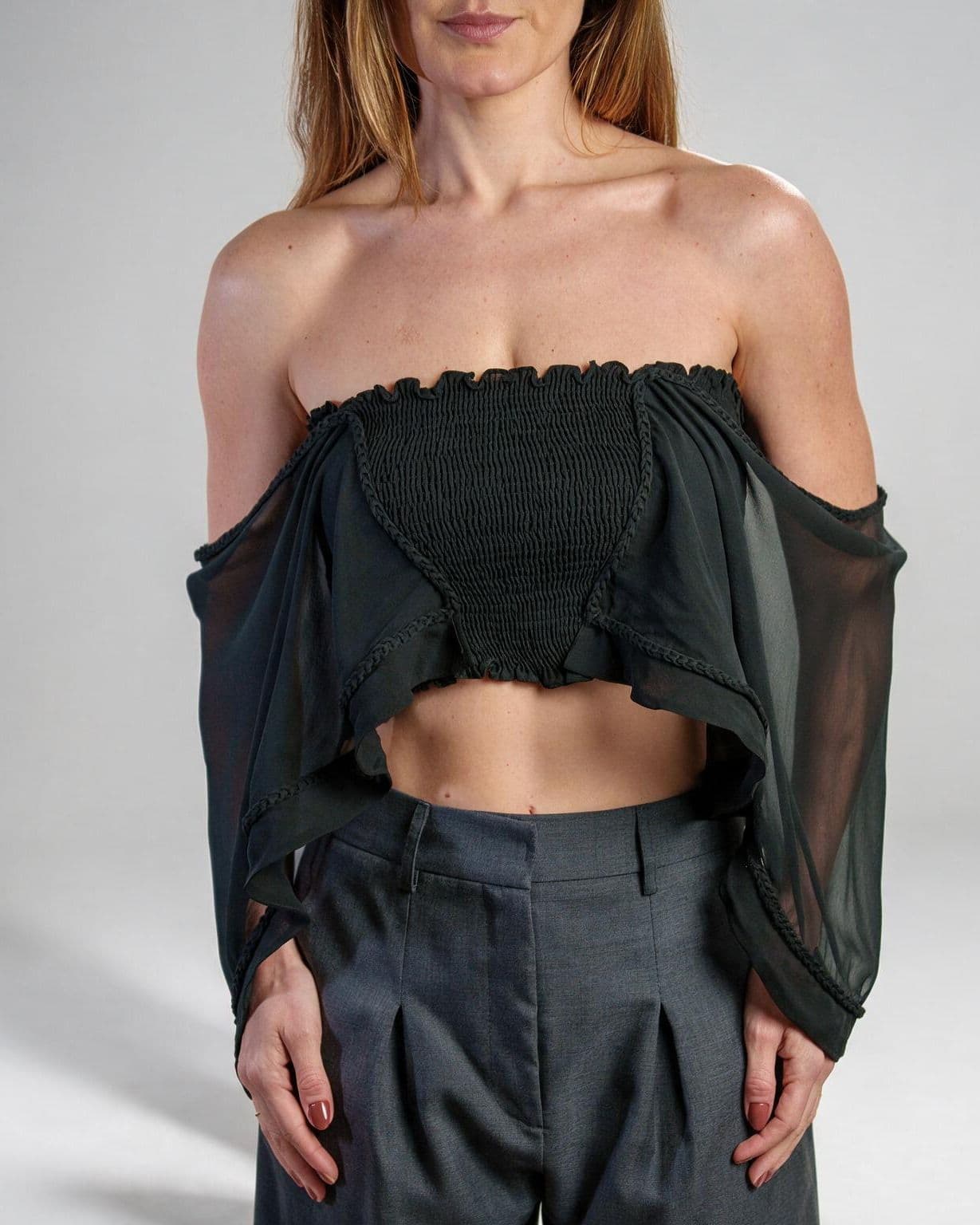 Blusa Trança Tetis, detalhe da peça